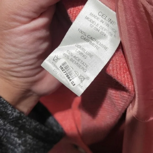 Celine Vintage Cashmere Blazer Coral Pink Size 44 (US 12) - Picture 5 of 13